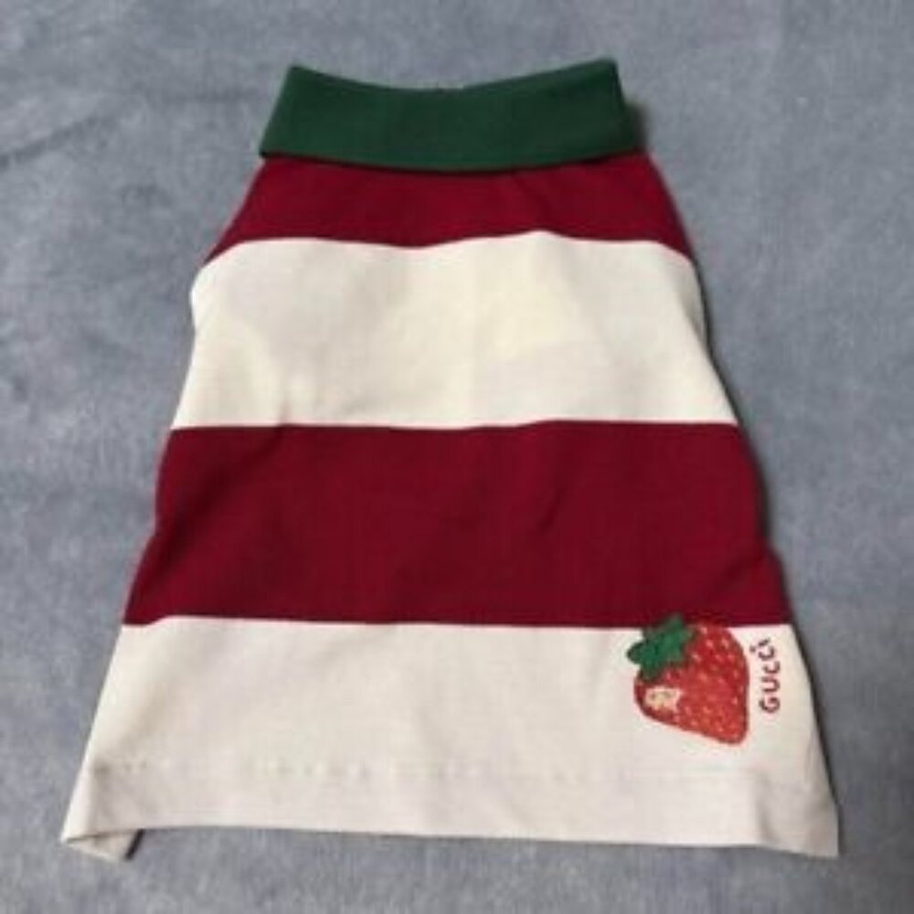 Gucci Striped Pet Dog Polo Clothes Size L
